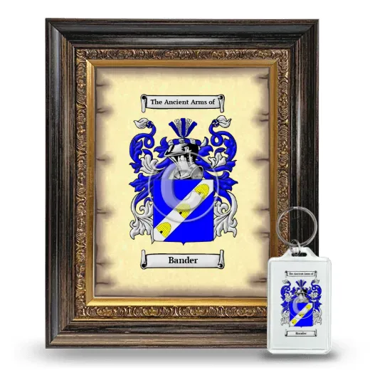 Bander Framed Coat of Arms and Keychain - Heirloom