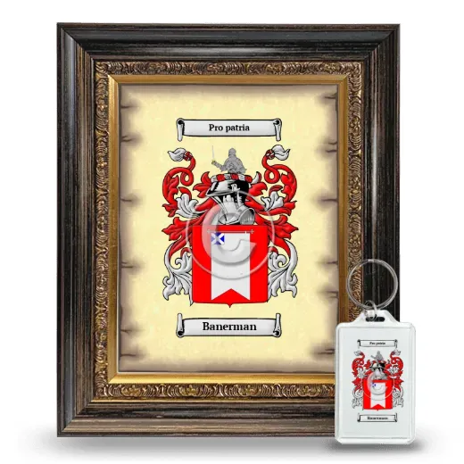 Banerman Framed Coat of Arms and Keychain - Heirloom