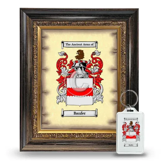 Banfer Framed Coat of Arms and Keychain - Heirloom