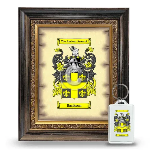 Bankson Framed Coat of Arms and Keychain - Heirloom