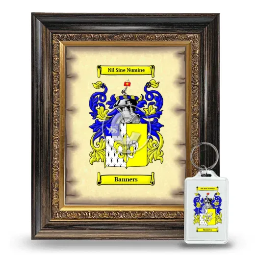 Banners Framed Coat of Arms and Keychain - Heirloom