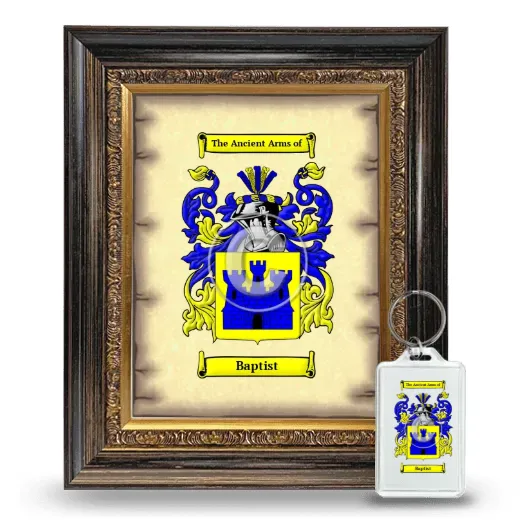 Baptist Framed Coat of Arms and Keychain - Heirloom