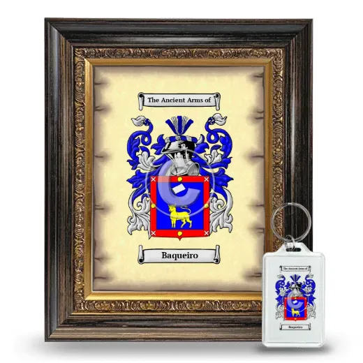Baqueiro Framed Coat of Arms and Keychain - Heirloom