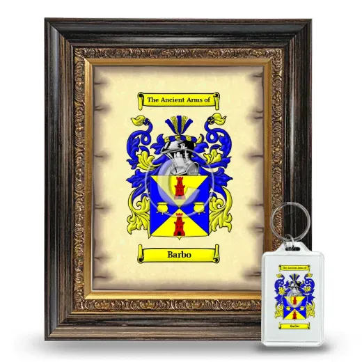 Barbo Framed Coat of Arms and Keychain - Heirloom