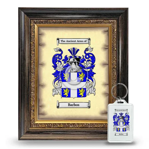 Barbos Framed Coat of Arms and Keychain - Heirloom