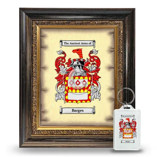 Barges Framed Coat of Arms and Keychain - Heirloom