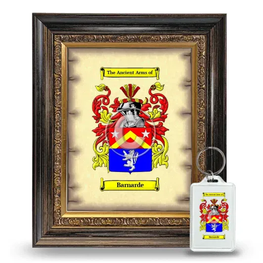 Barnarde Framed Coat of Arms and Keychain - Heirloom