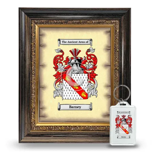 Barney Framed Coat of Arms and Keychain - Heirloom
