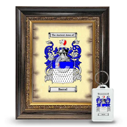 Barral Framed Coat of Arms and Keychain - Heirloom