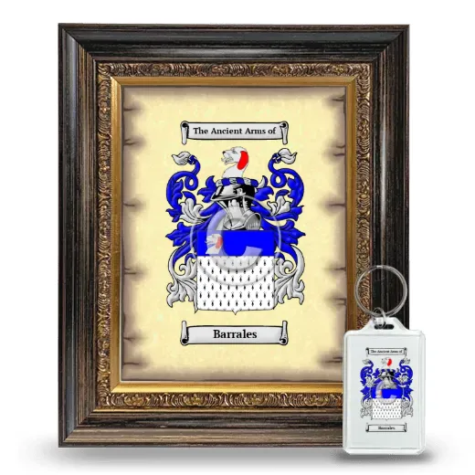 Barrales Framed Coat of Arms and Keychain - Heirloom