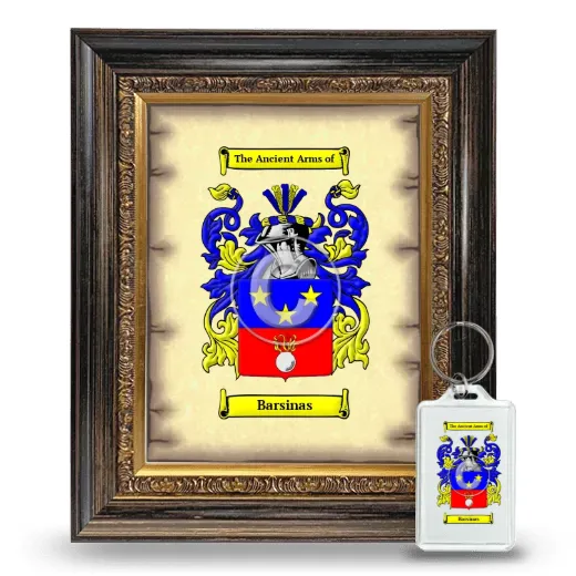 Barsinas Framed Coat of Arms and Keychain - Heirloom