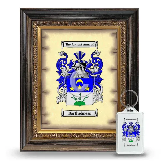 Barthelmess Framed Coat of Arms and Keychain - Heirloom
