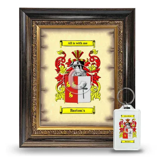 Barton's Framed Coat of Arms and Keychain - Heirloom