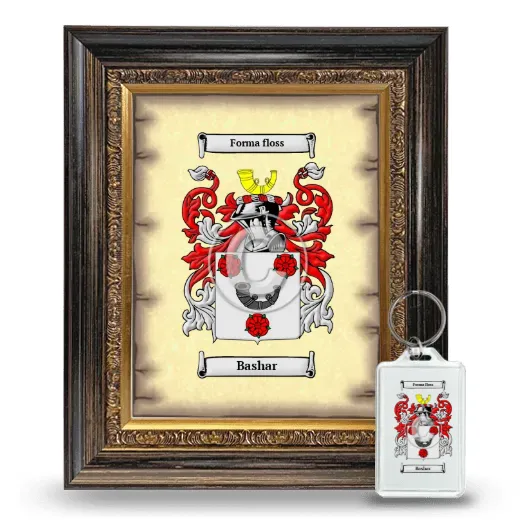Bashar Framed Coat of Arms and Keychain - Heirloom