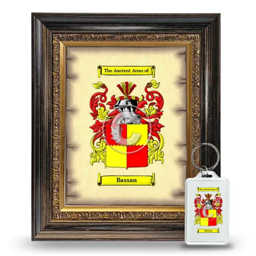 Bassan Framed Coat of Arms and Keychain - Heirloom