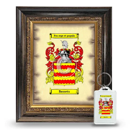 Bassets Framed Coat of Arms and Keychain - Heirloom