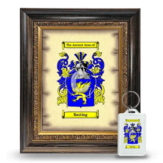 Basting Framed Coat of Arms and Keychain - Heirloom