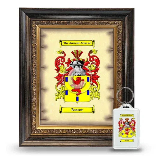 Bastor Framed Coat of Arms and Keychain - Heirloom