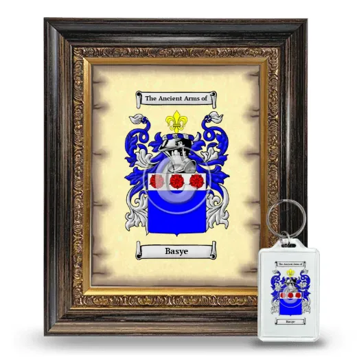 Basye Framed Coat of Arms and Keychain - Heirloom