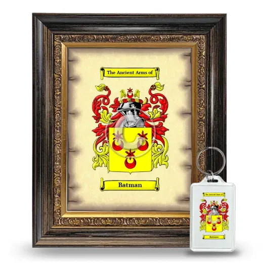 Batman Framed Coat of Arms and Keychain - Heirloom