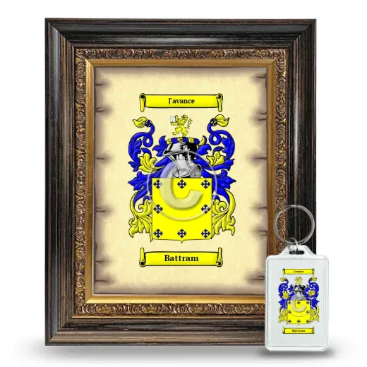 Battram Framed Coat of Arms and Keychain - Heirloom