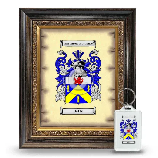Batts Framed Coat of Arms and Keychain - Heirloom