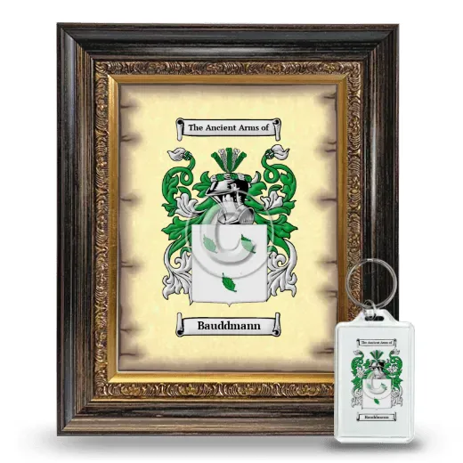 Bauddmann Framed Coat of Arms and Keychain - Heirloom