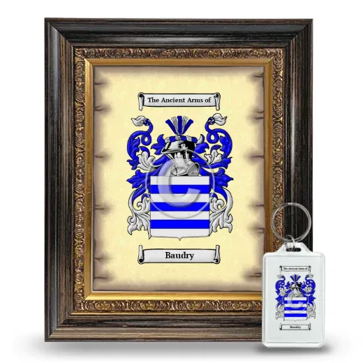 Baudry Framed Coat of Arms and Keychain - Heirloom