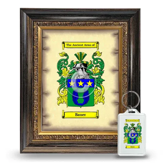 Bauer Framed Coat of Arms and Keychain - Heirloom