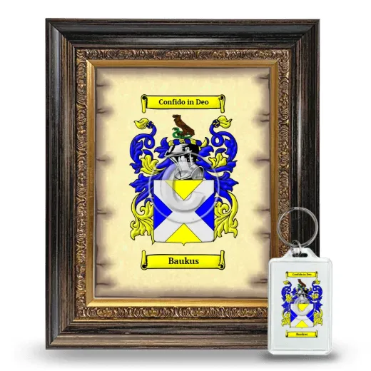 Baukus Framed Coat of Arms and Keychain - Heirloom
