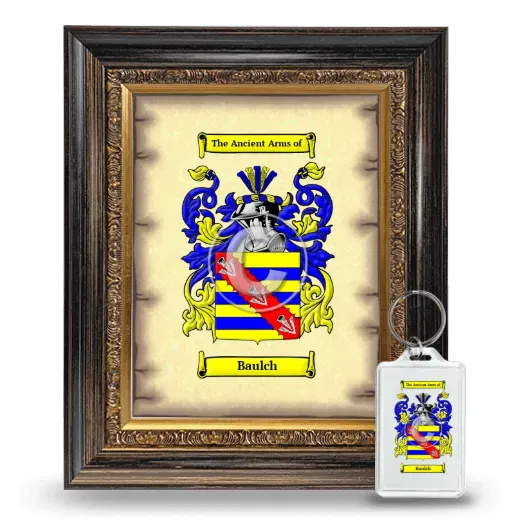 Baulch Framed Coat of Arms and Keychain - Heirloom