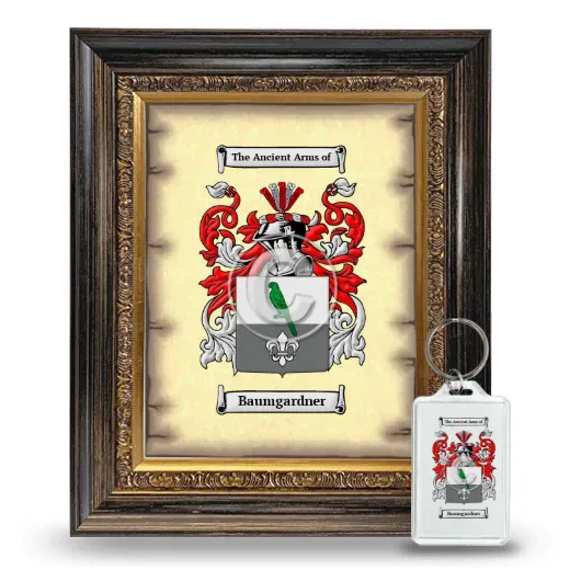 Baumgardner Framed Coat of Arms and Keychain - Heirloom