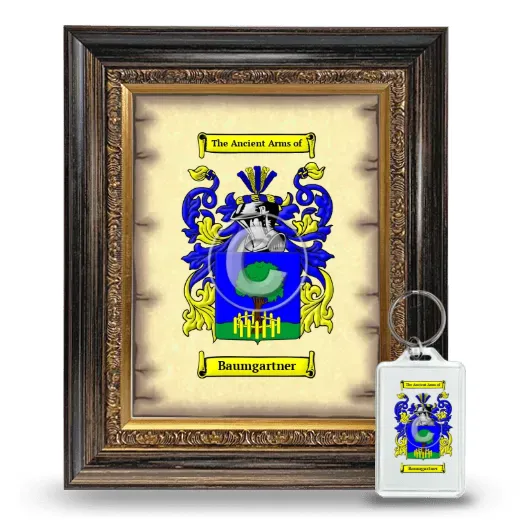 Baumgartner Framed Coat of Arms and Keychain - Heirloom