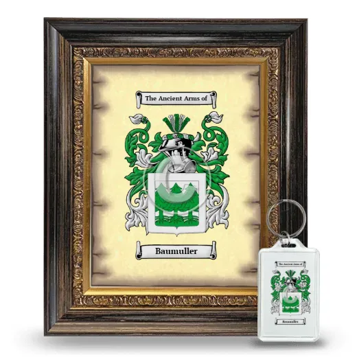 Baumuller Framed Coat of Arms and Keychain - Heirloom