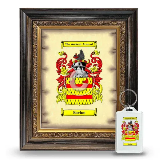 Bavine Framed Coat of Arms and Keychain - Heirloom