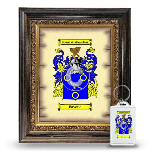 Bavone Framed Coat of Arms and Keychain - Heirloom