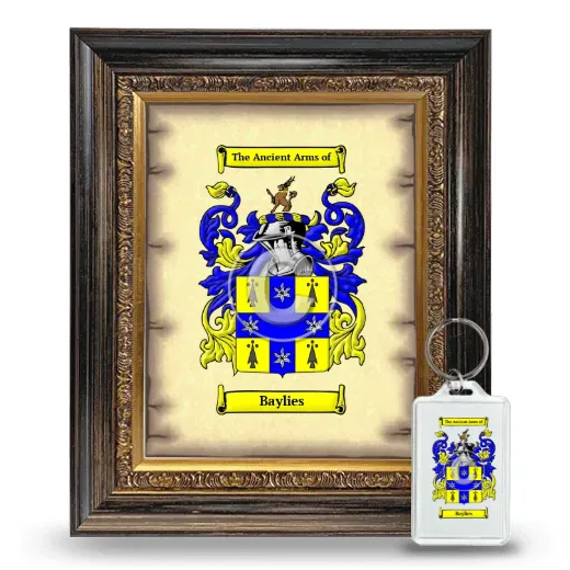 Baylies Framed Coat of Arms and Keychain - Heirloom