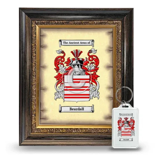 Beardall Framed Coat of Arms and Keychain - Heirloom