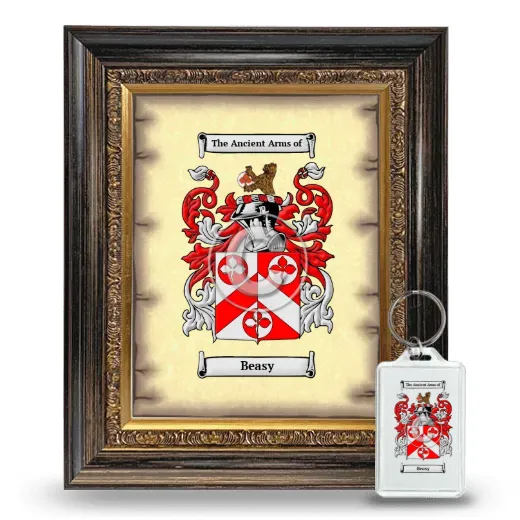 Beasy Framed Coat of Arms and Keychain - Heirloom