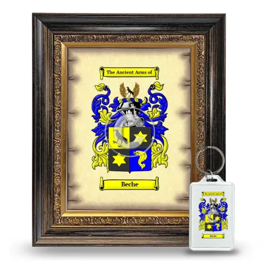 Beche Framed Coat of Arms and Keychain - Heirloom