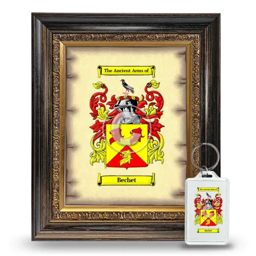 Bechet Framed Coat of Arms and Keychain - Heirloom
