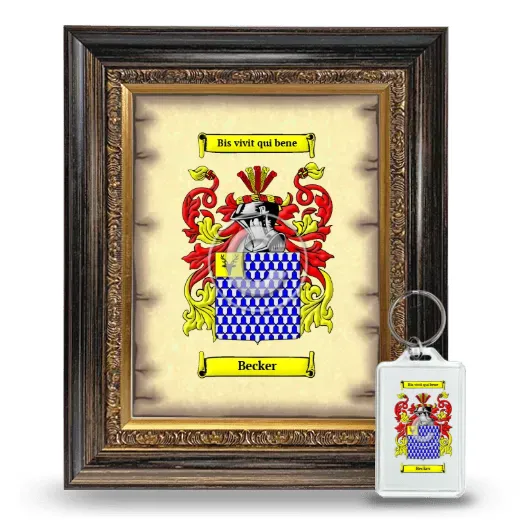Becker Framed Coat of Arms and Keychain - Heirloom