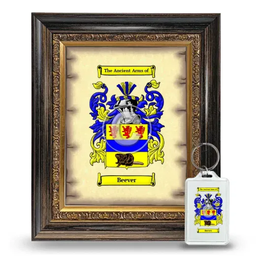 Beever Framed Coat of Arms and Keychain - Heirloom