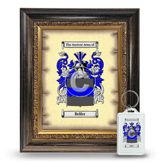Belfer Framed Coat of Arms and Keychain - Heirloom