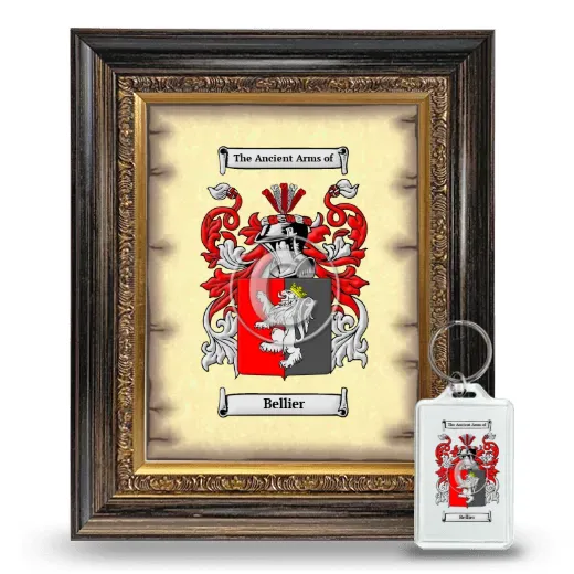 Bellier Framed Coat of Arms and Keychain - Heirloom