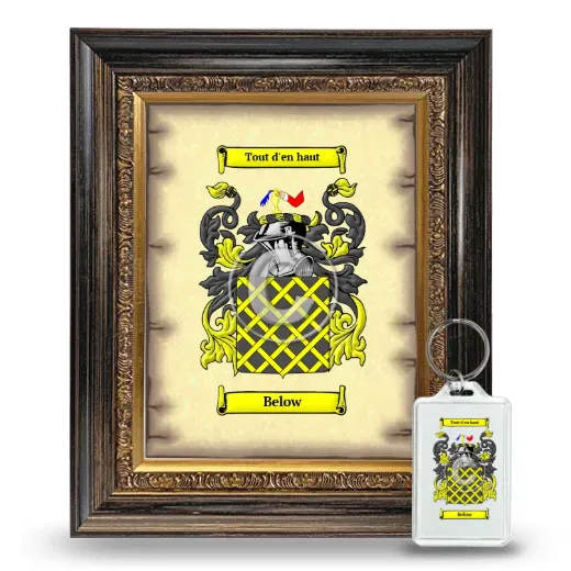 Below Framed Coat of Arms and Keychain - Heirloom