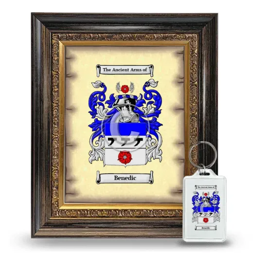 Benedic Framed Coat of Arms and Keychain - Heirloom