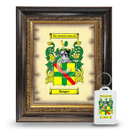 Benger Framed Coat of Arms and Keychain - Heirloom