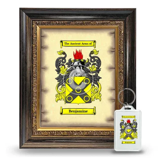 Benjamine Framed Coat of Arms and Keychain - Heirloom