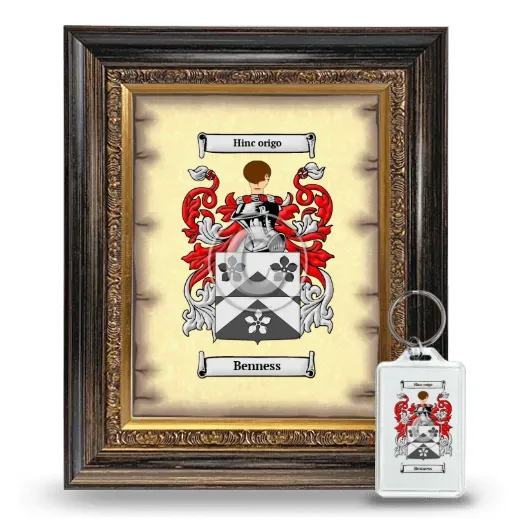 Benness Framed Coat of Arms and Keychain - Heirloom